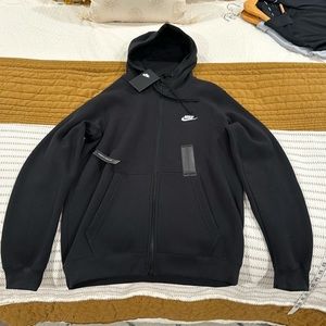 Nike Men's Sportswear Club Fleece Full-Zip Hoodie in Black Size M